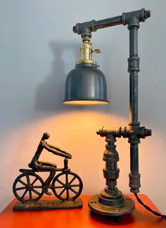 لامپ لوله صنعتی با سایه سیاه دربی آنتیک - سوکت برنجی - روشنایی - دست ساز - خانگی - پرنعمت - استیم پانک - ادیسون