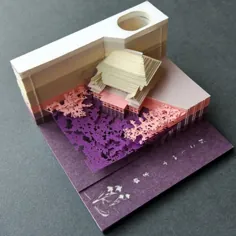 ژاپن مدل بلوک Omoshiroi کاغذ یادداشت خلاقانه معبد مجسمه کاغذی چسبناک تیک توک