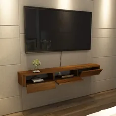 تلویزیون دیواری شناور پایه کنسول رسانه کابینت ذخیره سازی مدرن با درهای کشویی اتاق نشیمن کنسول تلویزیون رسانه سرگرمی قفسه میز شناور میز ذخیره سازی کابین کابینت برای کنسول بازی