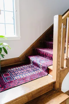 الگوهای مخلوط و منطبق: دونده راه پله DIY ساخته شده با فرشهای پرنعمت - شوخ طبعی و لذت |  طراحی زندگی خوش زندگی