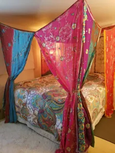ملکه تختخواب ملکه Boho پرده اتاق کولی Hippiewild ساخته شده |  اتسی