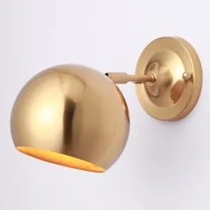 دیوارکوب صنعتی با سایه فلزی کاسه ای به سبک نوردیک ، طلایی