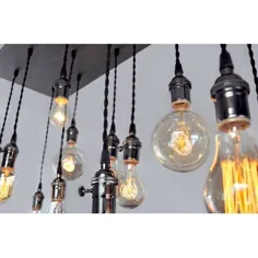 Industrial Lightworks 12 - آویز خطی آویز خطی جزیره آشپزخانه سبک: مخلوط LED