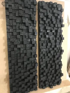 2 Black Sound Diffuser Acoustic Panel Studio Wall Art ساخته شده |  اتسی