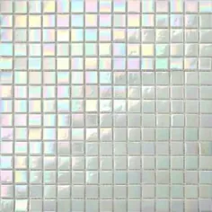 ورق کاشی موزاییک شیشه ای شیشه سفید سفید 300x300x4mm (MT0131)