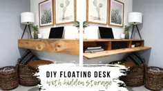 میز / قفسه شناور DIY با ذخیره سازی HIDDEN