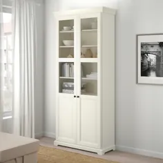 قفسه کتاب LIATORP با درهای شیشه ای ، سفید ، 37 3 / 4x84 1/4 "- IKEA