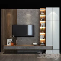مدل های سه بعدی: تلویزیون دیواری - قفسه تلویزیون 30