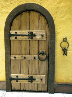 DollsHouse درب چوبی قوسی - پری کلبه Tudor Medieval