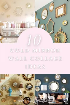 10 ایده کلاژ دیواری آینه طلا