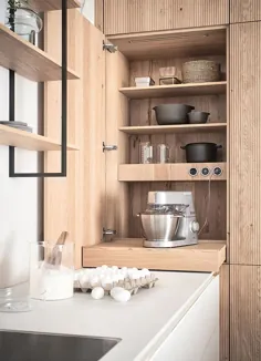 Diese Holzküche zeigt ein klares Profil - warme Eleganz در 3-D