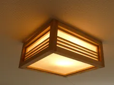 سقف لامپ ژاپنی |  چوب و کاغذ برنج یا کاغذ برقی ، فانوس آندون شوجی برای فضای داخلی ژاپنی