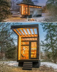 این خانه کوچک با روکش فلزی راه راه برای یک نویسنده طراحی شده است