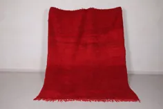 فرش بربری مراکشی 6.4 FT X 8.2 FT جامد فرش قرمز دست ساز |  اتسی