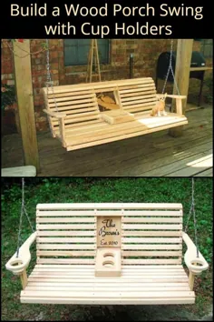 با یک تاب ایوان چوبی DIY با نگهدارنده های فنجان ، در حیاط خود باز کنید!  |  پروژه های شما @ OBN