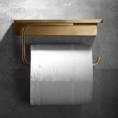 نگهدارنده رول توالت حمام دستمال توالت طلای BATHSIR آویز نگهدارنده دستمال توالت حمام با قفسه