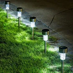 چراغ های خورشیدی GIGALUMI در فضای باز باغ چراغ مناظر / چراغ های مسیر از جنس استنلس استیل -12 بسته