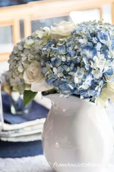 چیدمان میز آبی و سفید با الهام از هورنتانیا - دیوی سرگرم کننده @ از خانه ای به خانه دیگر