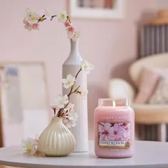 شمع کوزه بزرگ شکوفه های گیلاس - شمع یانکی