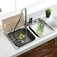 سینک ظرفشویی استیل ضد زنگ برای آشپزخانه با صفحه تخلیه Drain MF8048