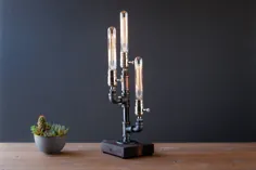 چراغ رومیزی کاکتوس-چراغ رومیزی-لامپ ادیسون Steampunk-دکوراسیون روستایی منزل-هدیه برای آقایان-دکوراسیون خانه مزرعه-لوازم میز-روشنایی صنعتی
