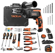 TACKLIFE Power Tools Combo Kit، Hammer Drill 800W & Home Tools set 145pcs Accessories Toolbox for Home Repair and Decoration Tool Tool - THTK01A