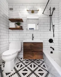 Cement Tile Shop در اینستاگرام: «اینجا حمامی است که هرگز نمی خواهید ترک کنید!  غرور باشکوه ، قفسه های شناور ، کاشی مترو ، وسایل زیبا ، الگوی Tulum ... خوب ... "