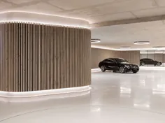 گاراژ مسکونی با نمای یک نمایشگاه اتومبیل لوکس |  طراحی معماری