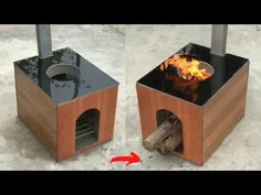 ساخت اجاق گاز با چوب با آجرهای سرامیکی قدیمی - ایده بازیافت دست دوم