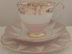 رزرو شده برای RK مجموعه چای صورتی بسیار زیبا Vintage Pink MisMatch |  اتسی
