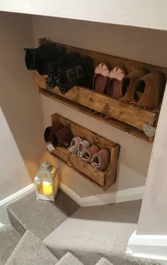 قفسه های کفش چوبی کوچک اصلاح شده دست ساز کوچک کفش های برجسته روستایی / قفسه نمایش فضای ذخیره سازی کفش