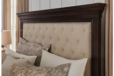 تخت خواب روکش دار ملکه برین هورست با نیمکت ذخیره سازی |  فروشگاه خانگی اشلی