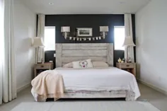 رنگ اتاق خواب آسان: یک تیر به انتهای تخت اضافه کنید
