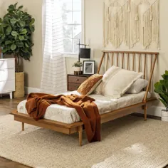 تختخواب دوقلو از چوب جامد اسپیندل - کارامل