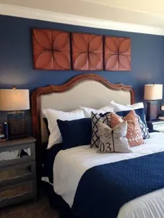 45 ایده اتاق خواب آبی و نارنجی - مفاهیم آسان خانه