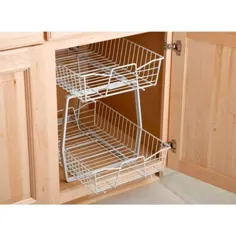 ClosetMaid 14 in. W 2-Tier Ventilated Wire Sliding Organizer Cabinet in White-3609 - انبار خانه