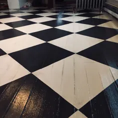طبقه نقاشی شده ، شطرنجی روی چوب سخت