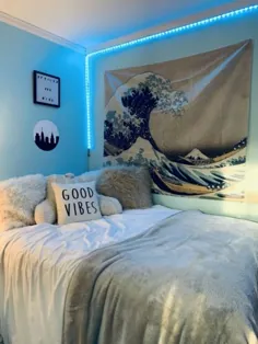 Schlafzimmer blaue LED Beleuchtung is Trend laut Pinterest