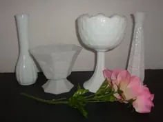 گلدان های شیشه ای شیر 2 عدد ظرف پایه مهد عروسی |  اتسی