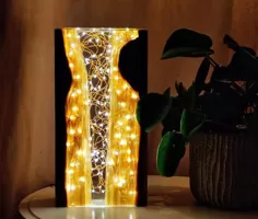 رزین چوب مجسمه نور چوب اپوکسی نور چوب بازیافت شده |  اتسی