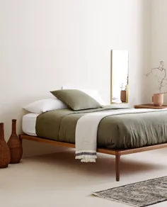 ورق ته چین KHAKI LINEN - ملحفه مجهز - ملافه تختخواب - اتاق خواب - مجموعه جدید |  خانه زارا ایالات متحده آمریکا