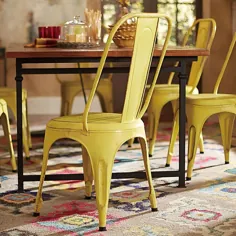 صندلی کناری فلزی Amara (زرد) (مجموعه 4 عددی)