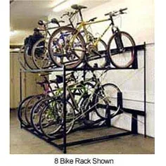قفسه دوچرخه ذخیره سازی دو ردیف دو قفل شونده دوچرخه
