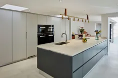 آشپزخانه مدرن مینیمالیستی خاکستری