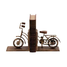 LITTON LANE 7 اینچ x 9 اینچ. برنز طلایی دوچرخه پرنعمت Bookend های L شکل