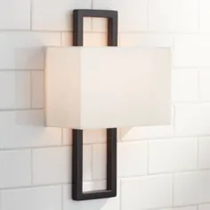 Possini Euro Modena 15 1/2 "High Black Rectangular Wall Sconce - # 83C22 | Lamps Plus