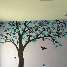 TREE WALL DECAL برچسب دیواری دیوارکوب پرنده |  اتسی