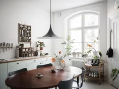 Gran cocina nórdica en pequeño apartamento sueco |  دلیکاتیسن