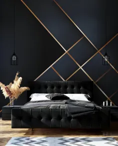 کاغذ دیواری هندسی تیره با خطوط (بدون جلوه فلزی) |  خود چسب |  لایه برداری و استیک |  کاغذ دیواری قابل جابجایی قابل تغییر
