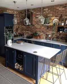 ایده های آشپزخانه قهوه ای و آبی - خوشبختی دکوراسیون منزل